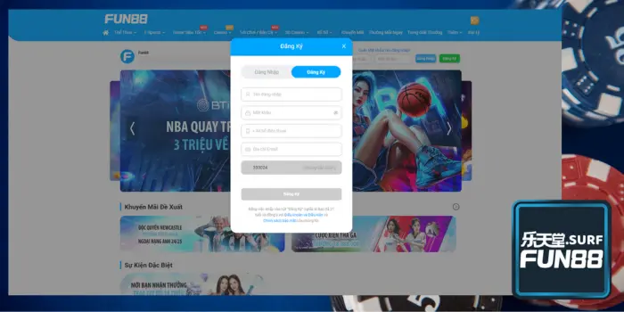 Fun88 đăng ký siêu dễ với 4 bước sau!